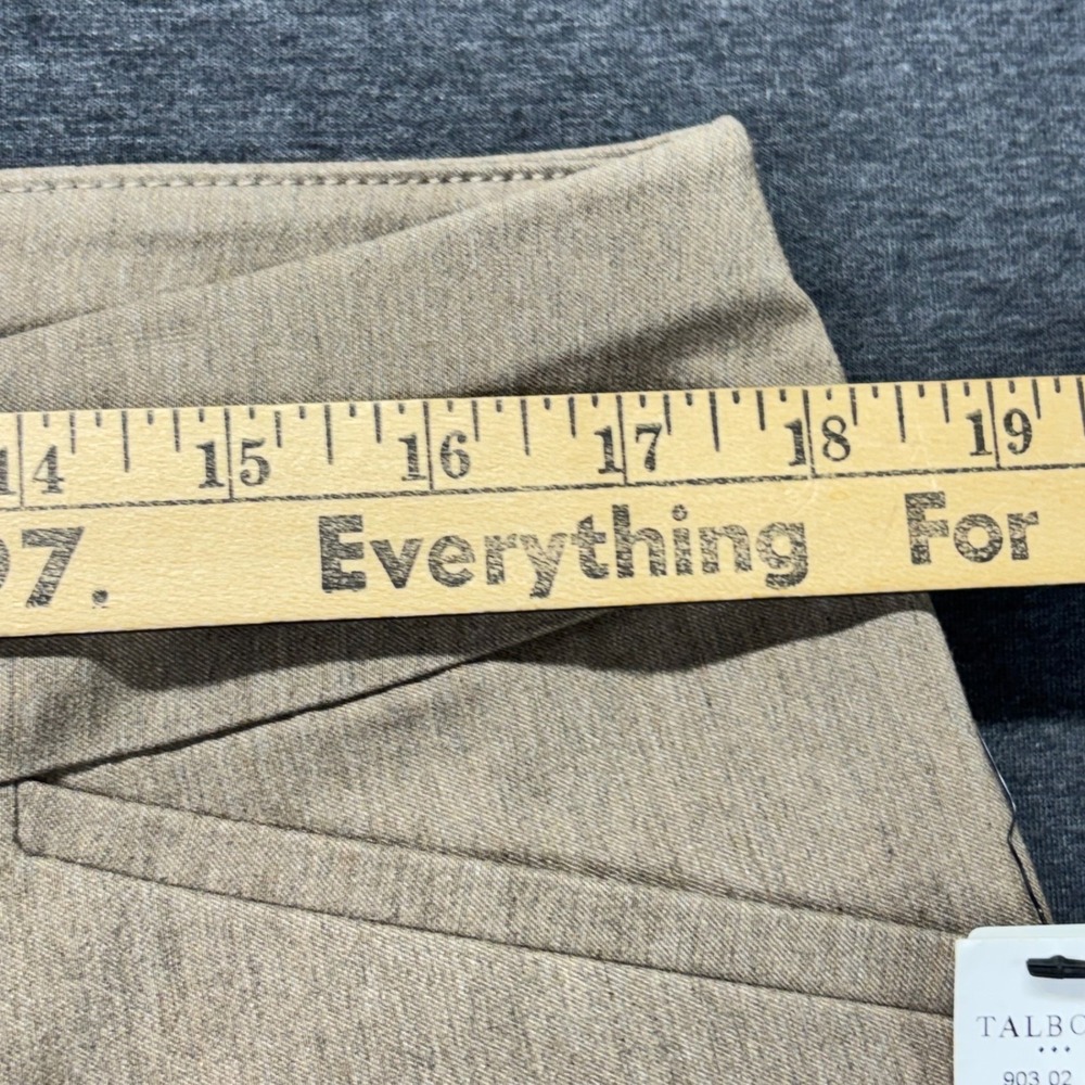 Talbots Pants Womens 14 Beige Pull On Straight Leg Stretch Rayon Blend NEW - Picture 3 of 9